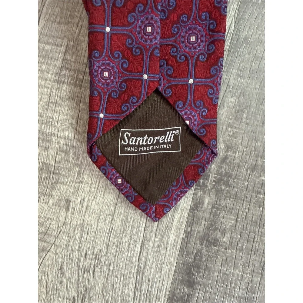 Santorelli Geometric Jacquard Silk Tie